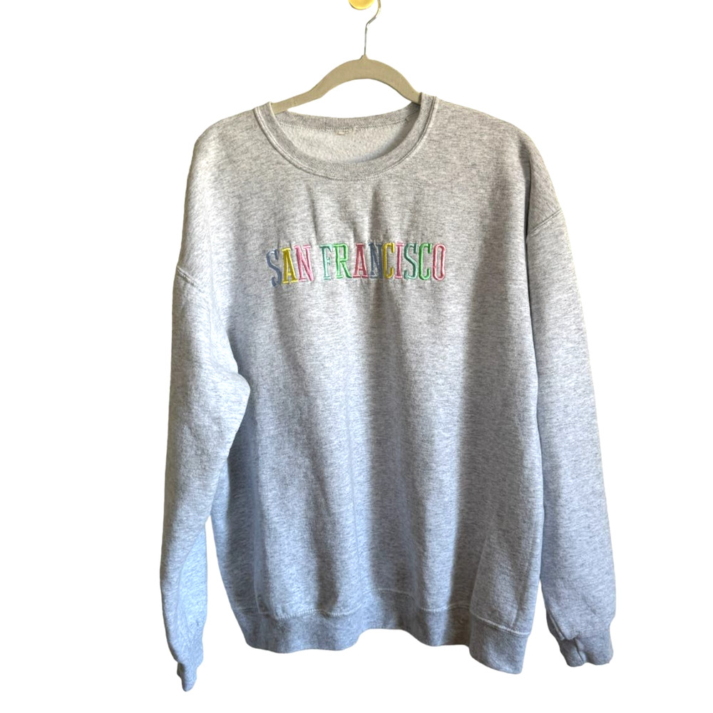 Grey and Pastel San Francisco Crewneck Sweatshirt